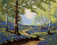 Jarní les s květinami, 80×100 cm, bez rámu a bez vypnutí plátna - Painting by Numbers