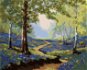 Jarní les s květinami, 80×100 cm, bez rámu a bez vypnutí plátna - Painting by Numbers