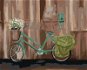 Bicykel s košíkom kvetín, 80 × 100 cm, bez rámu a bez vypnutia plátna - Maľovanie podľa čísel