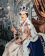 Korunovácia kráľovnej Alžbety II., 40×50 cm, bez rámu a bez vypnutia plátna - Maľovanie podľa čísel