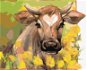 Krava medzi žltými kvetmi, 80 × 100 cm, bez rámu a bez napnutia plátna - Maľovanie podľa čísel