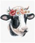 Kráva s květinovou čelenkou, 80×100 cm, bez rámu a bez vypnutí plátna - Painting by Numbers