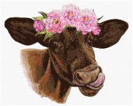 Krava s vyplazeným jazykom, 80 × 100 cm, vypnuté plátno na rám - Maľovanie podľa čísel