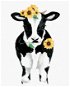 Kráva se slunečnicemi, 80×100 cm, bez rámu a bez vypnutí plátna - Painting by Numbers