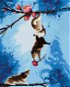 Křečci na kvetoucí třešni, 80×100 cm, bez rámu a bez vypnutí plátna - Painting by Numbers