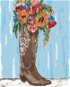 Květiny v botě (Haley Bush), 80×100 cm, bez rámu a bez vypnutí plátna - Painting by Numbers