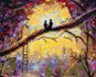 Láska na kmeni stromu v lese, 80 × 100 cm, vypnuté plátno na rám - Maľovanie podľa čísel