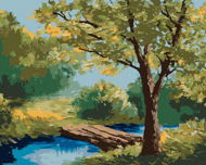 Letný les, 40×50 cm, bez rámu a bez vypnutia plátna - Maľovanie podľa čísel