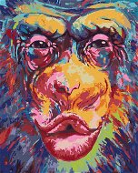 Líbající opice, 80×100 cm, bez rámu a bez vypnutí plátna - Painting by Numbers