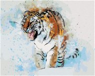 Malovaný tygr, 80×100 cm, bez rámu a bez vypnutí plátna - Painting by Numbers