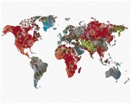 Mapa světa, 80×100 cm, bez rámu a bez vypnutí plátna - Painting by Numbers