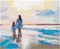 Matka s dcerou na pláži, 80×100 cm, bez rámu a bez vypnutí plátna - Painting by Numbers