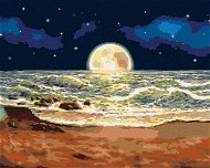 Měsíc schovaný za mořem, 80×100 cm, bez rámu a bez vypnutí plátna - Painting by Numbers