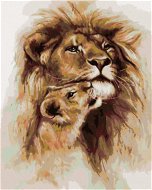 Milujúci lev, 40×50 cm, vypnuté plátno na rám - Maľovanie podľa čísel