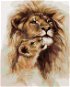 Milující lev, 80×100 cm, vypnuté plátno na rám - Painting by Numbers