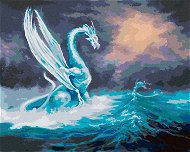 Mocný drak a Mořská panna, 80×100 cm, bez rámu a bez vypnutí plátna - Painting by Numbers