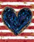 Modré srdce s červenými pruhy (Haley Bush), 80×100 cm, vypnuté plátno na rám - Painting by Numbers
