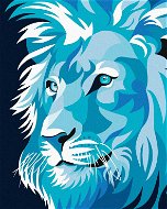 Modrý lev, 80×100 cm, bez rámu a bez vypnutí plátna - Painting by Numbers