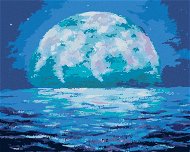 Modrý úsvit mesiaca, 80 × 100 cm, bez rámu a bez napnutia plátna - Maľovanie podľa čísel