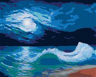 Mořská krajina s měsíčním svitem, 80×100 cm, vypnuté plátno na rám - Painting by Numbers