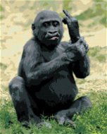 Naštvaná gorila, 80 × 100 cm, plátno napnuté na rám - Maľovanie podľa čísel