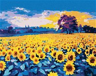 Obrovské slunečnicové pole, 80×100 cm, bez rámu a bez vypnutí plátna - Painting by Numbers