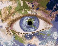 Oko jako planeta země, 80×100 cm, vypnuté plátno na rám - Painting by Numbers