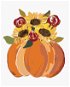 Oranžové dýně se slunečnicemi (Haley Bush), 80×100 cm, bez rámu a bez vypnutí plátna - Painting by Numbers