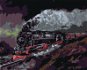 Parná lokomotíva zahalená dymom, 80 × 100 cm, bez rámu a bez napnutia plátna - Maľovanie podľa čísel