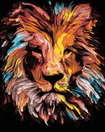 Colorful lion, 80×100 cm, without frame and without canvas shut off - Painting by Numbers