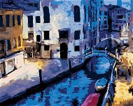 Podvečer v Benátkach, 80 × 100 cm, plátno napnuté na rám - Maľovanie podľa čísel