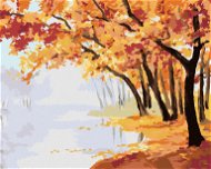 Jesenný červený les, 80 × 100 cm, plátno napnuté na rám - Maľovanie podľa čísel