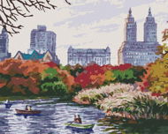 Podzimní New York, 80×100 cm, bez rámu a bez vypnutí plátna - Painting by Numbers