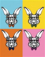 Pop-art králiky s okuliarmi, 80 × 100 cm, bez rámu a bez napnutia plátna - Maľovanie podľa čísel