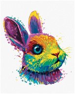 Pop-art portrét králíka, 80×100 cm, bez rámu a bez vypnutí plátna - Painting by Numbers