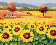 Překrásné pole plné slunečnic, 80×100 cm, bez rámu a bez vypnutí plátna - Painting by Numbers