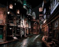Příčná ulice v noci (Harry Potter), 40×50 cm, bez rámu a bez vypnutí plátna - Painting by Numbers