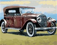 Retro auto, 80 × 100 cm, plátno napnuté na rám - Maľovanie podľa čísel