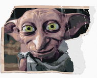 Roztržená fotka dobbyho (Harry Potter) - Malování podle čísel