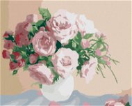 Ruže na ružovom pozadí, 80 × 100 cm, bez rámu a bez napnutia plátna - Maľovanie podľa čísel