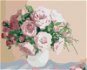 Ruže na ružovom pozadí, 80 × 100 cm, plátno napnuté na rám - Maľovanie podľa čísel