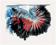 Ryba bojovnice pestrá, 80×100 cm, bez rámu a bez vypnutí plátna - Painting by Numbers