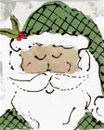 Santa so zelenou čiapkou (Haley Bush), 80 × 100 cm, bez rámu a bez napnutia plátna - Maľovanie podľa čísel