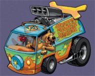 Scooby a dodávka Mystery Machine (Scooby Doo), 40×50 cm, bez rámu a bez vypnutí plátna - Painting by Numbers