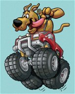 Scooby a Monster Truck (Scooby Doo), 40×50 cm, vypnuté plátno na rám - Painting by Numbers