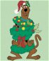 Scooby jako vánoční stromek (Scooby Doo), 40×50 cm, bez rámu a bez vypnutí plátna - Painting by Numbers