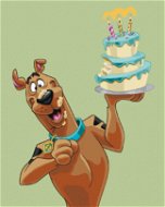 Scooby s narodeninovou tortou (Scooby Doo), 40×50 cm, vypnuté plátno na rám - Maľovanie podľa čísel