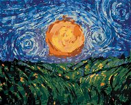 Slnko na oblohe podľa Van Gogha, 40 × 50 cm, plátno napnuté na rám - Maľovanie podľa čísel