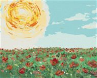 Slunce nad makovým polem, 80×100 cm, bez rámu a bez vypnutí plátna - Painting by Numbers