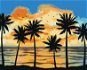 Slunce svítící na palmy, 80×100 cm, vypnuté plátno na rám - Painting by Numbers